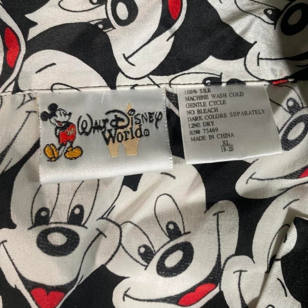 Vintage Walt Disney World‎ 100% Silk Mickey Mouse Sleep Shirt Pajama Top XL - Picture 3 of 5